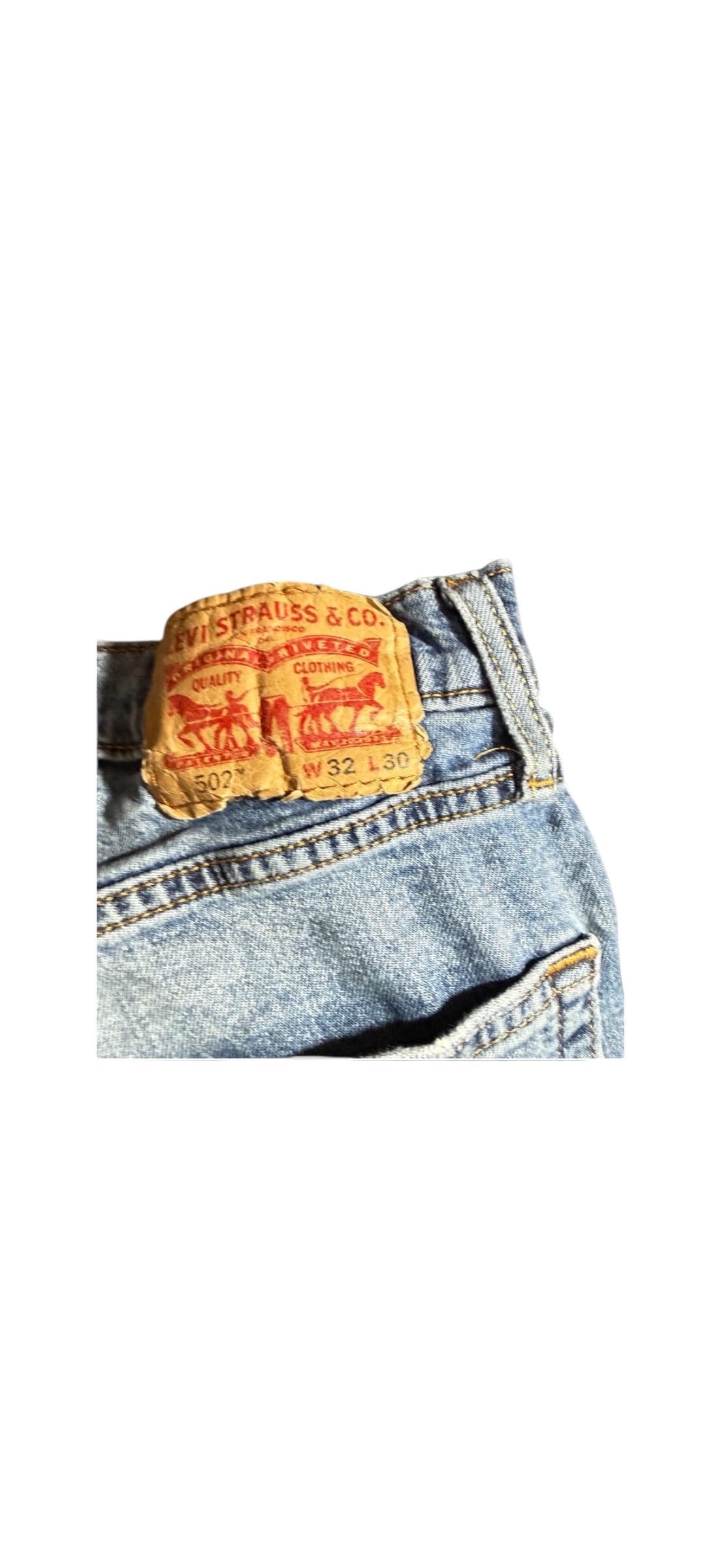 Vintage Levi’s 502 Men’s Jeans W32 L30 Blue Straight Leg Denim - Thumbnail 4