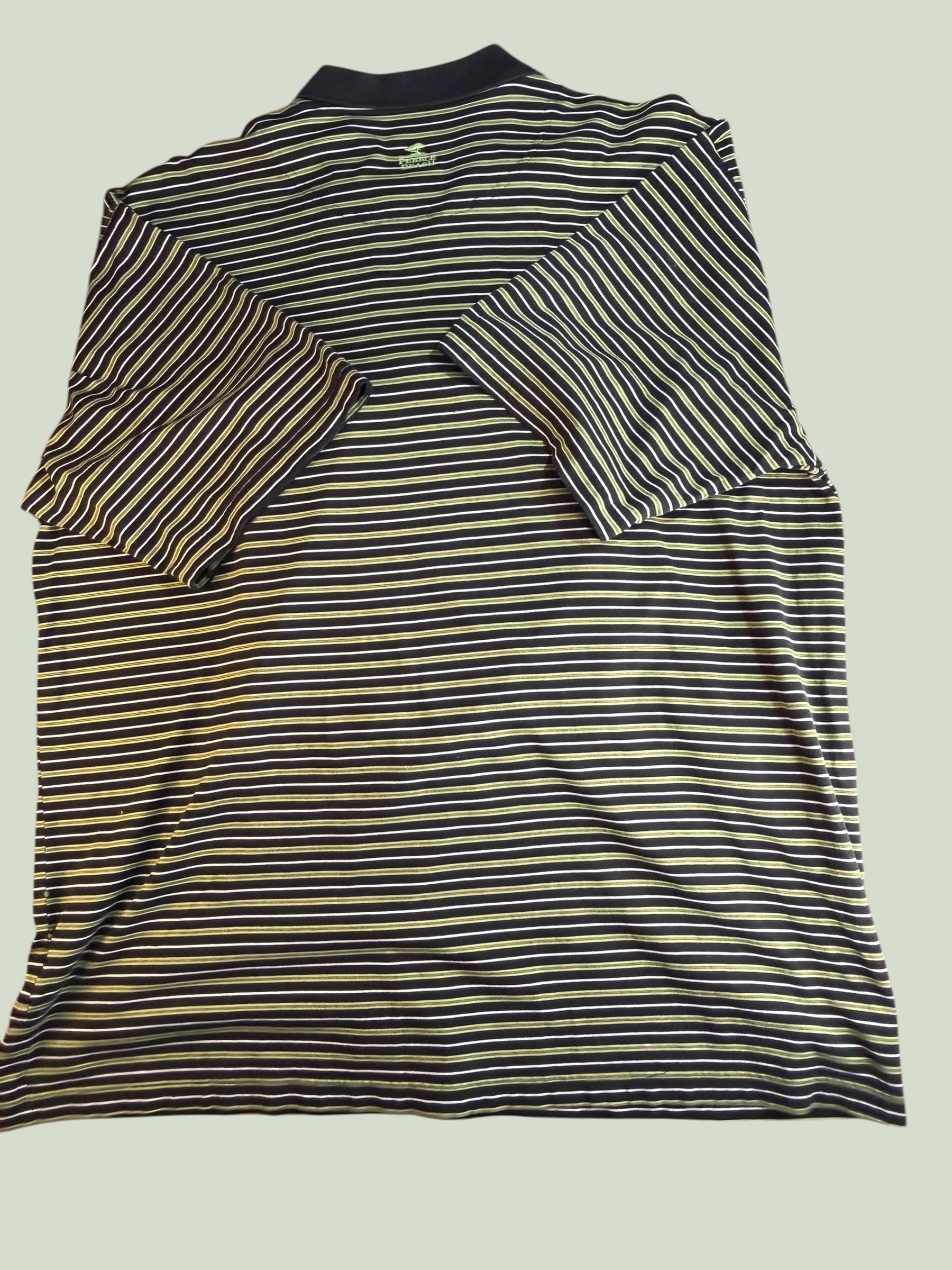 Pebble Beach Men’s Golf Polo – Green/Black Stripes – Classic Fit - Thumbnail 2