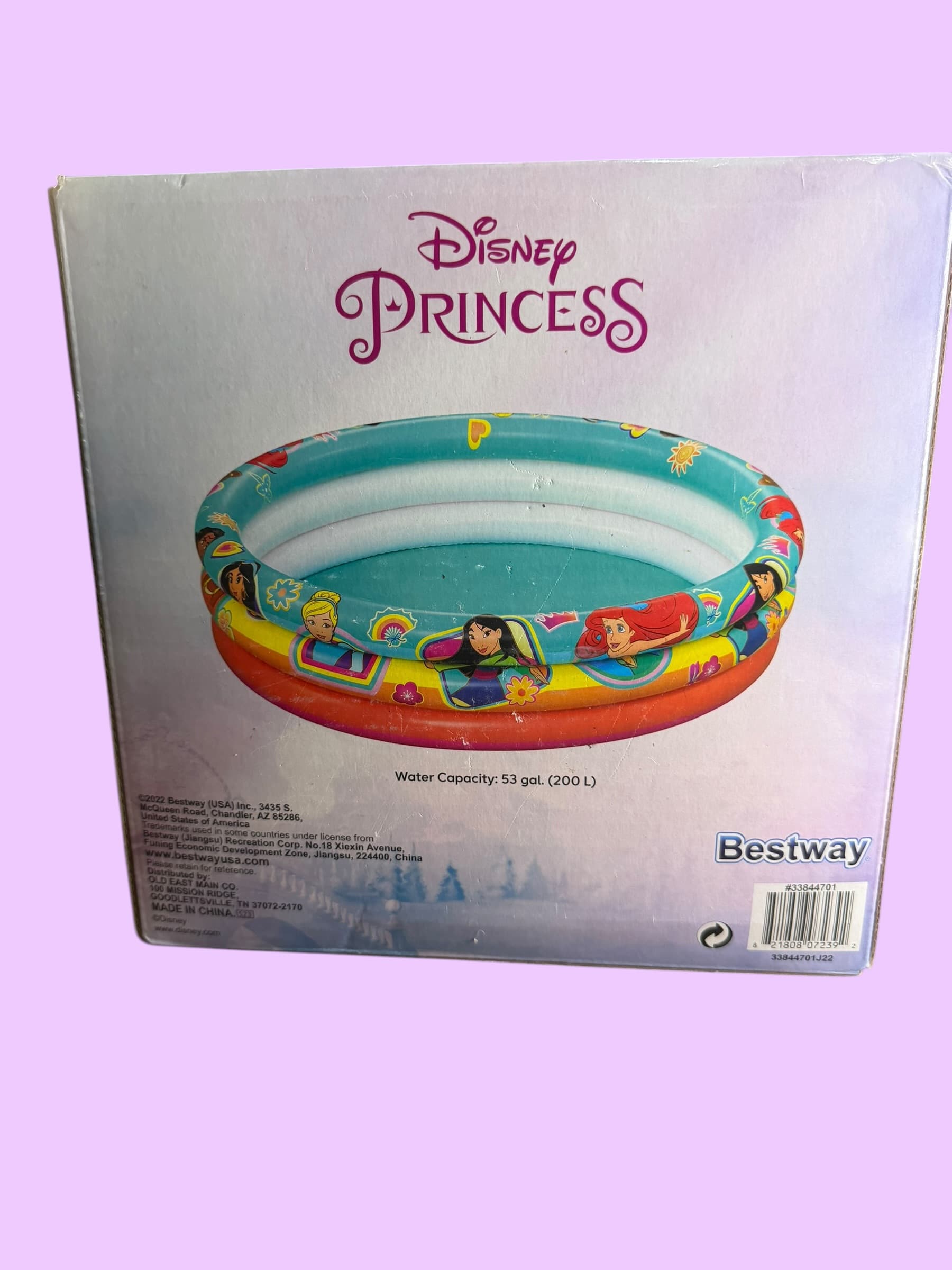 Disney Princess Inflatable Play Pool Bestway 48in Kids Toddler Summer Outdoor - Thumbnail 2