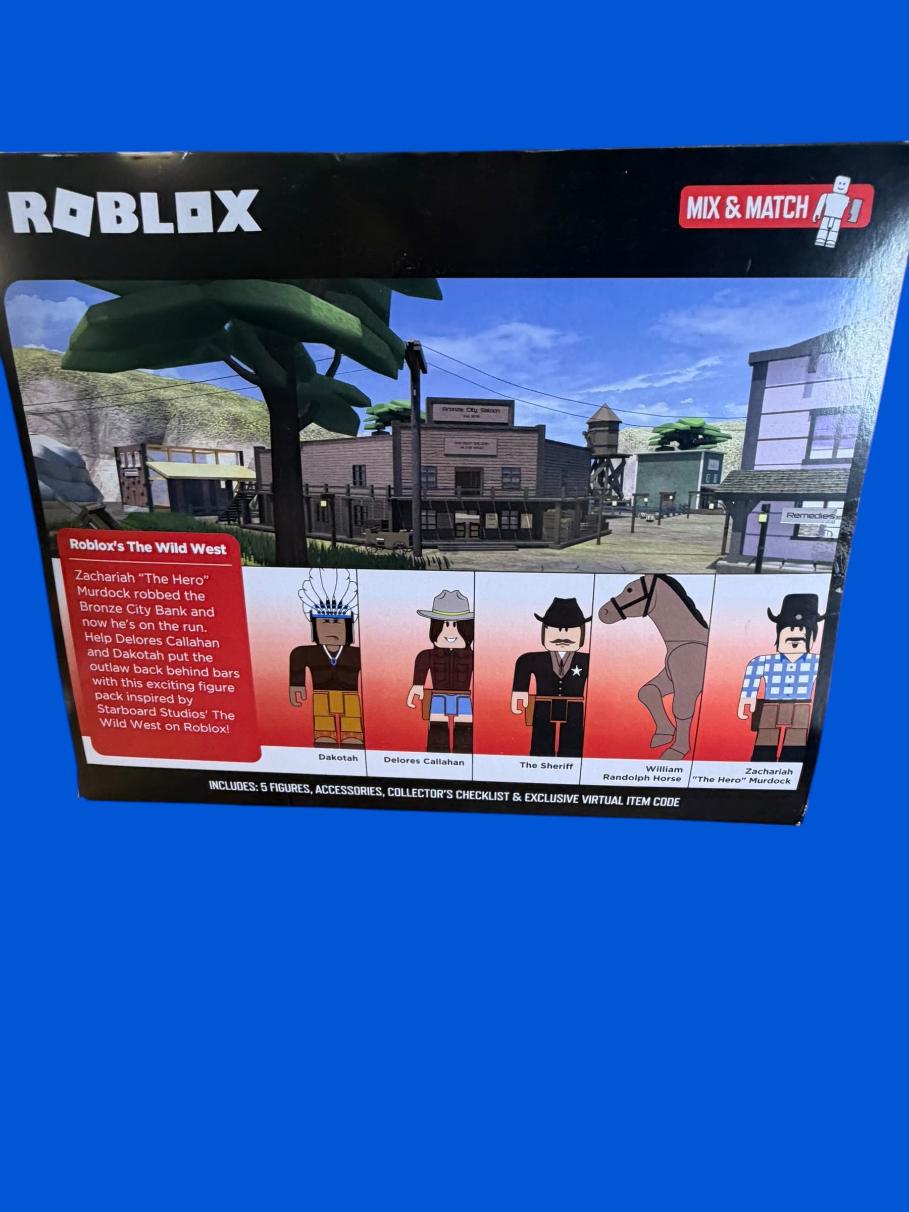 Roblox The Wild West 5 Figure Pack 13 Pieces Exclusive Virtual Item Code NEW - Thumbnail 2