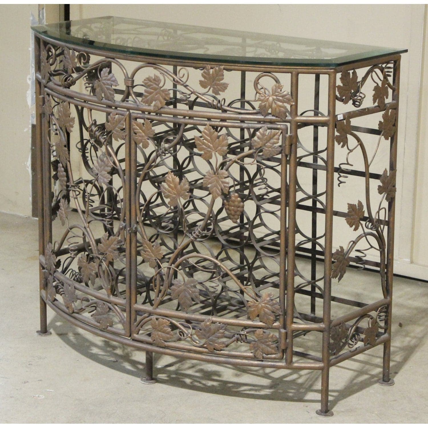 Metal Vines & Leaves Wine Cabinet - Bronze - Thumbnail 4
