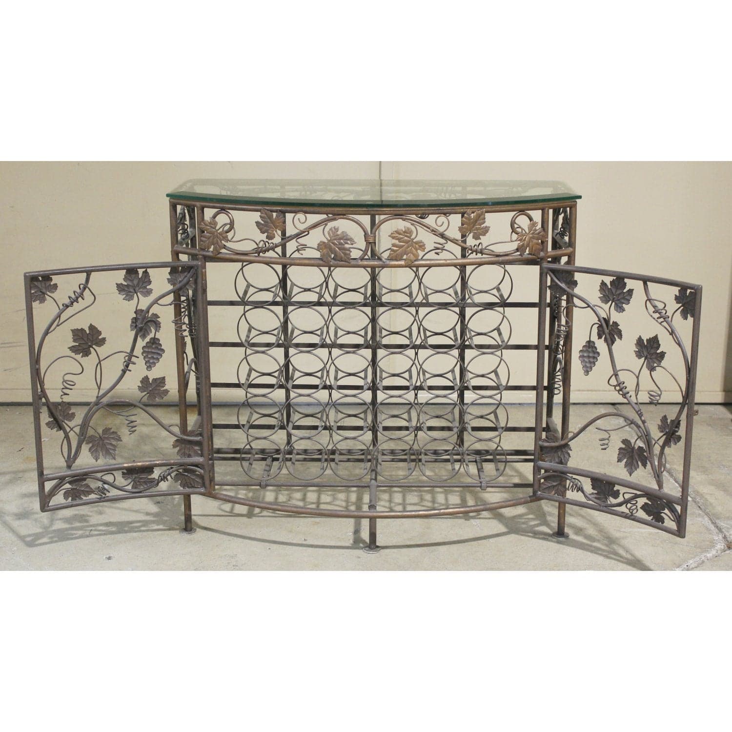 Metal Vines & Leaves Wine Cabinet - Bronze - Thumbnail 2
