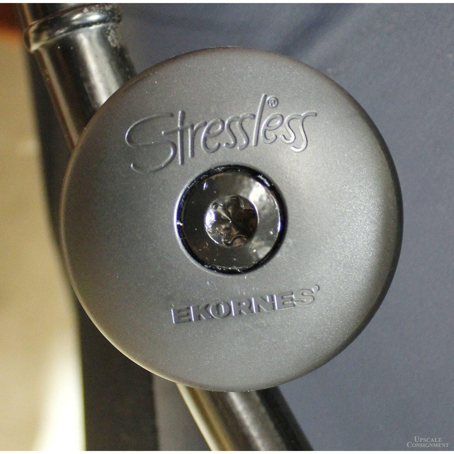 Ekorness Stressless Recliner w/Ottoman - Navy - Thumbnail 7