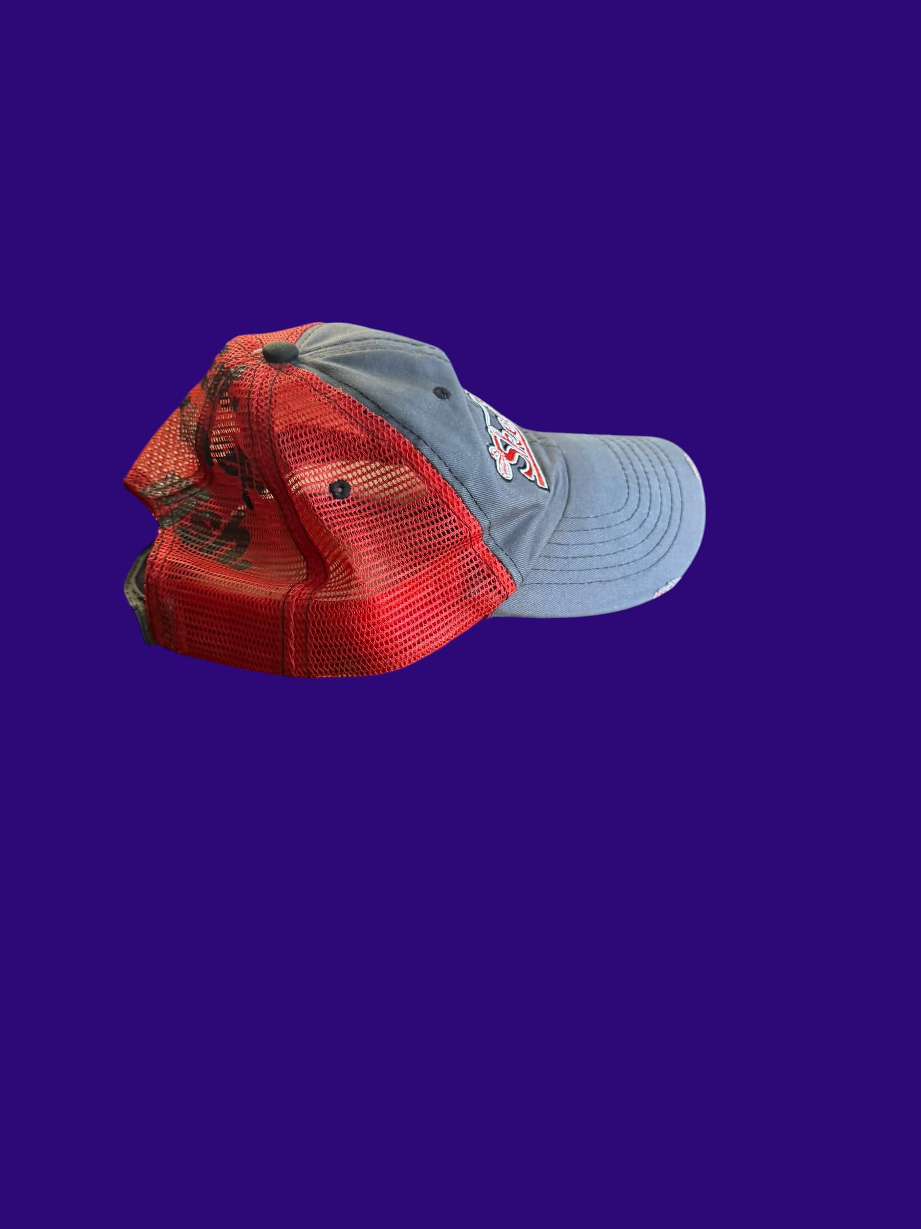 Vintage Skeeter Boats Trucker Hat K-Products Gray Red Mesh Fishing Snapback Cap - Thumbnail 4