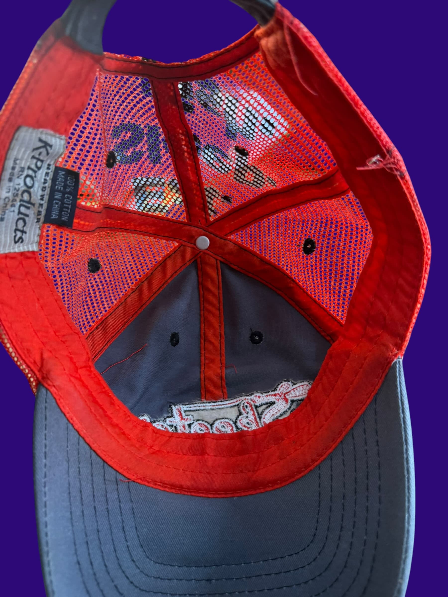 Vintage Skeeter Boats Trucker Hat K-Products Gray Red Mesh Fishing Snapback Cap - Thumbnail 6