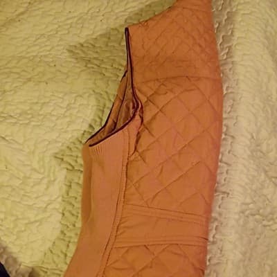 Love Tree Quilted Peach Vest Women’s Small Full Zip Pockets Diamond Pattern - Thumbnail 8