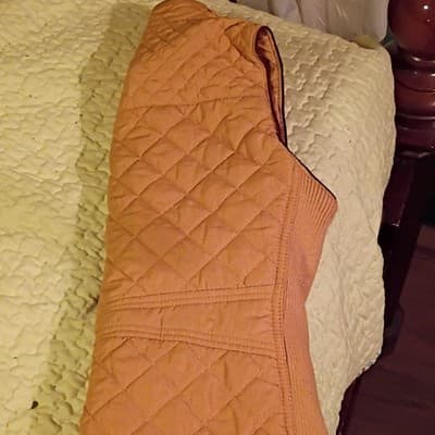 Love Tree Quilted Peach Vest Women’s Small Full Zip Pockets Diamond Pattern - Thumbnail 7