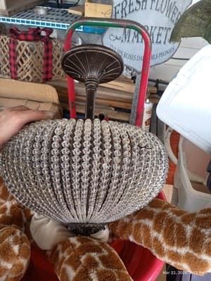 Antique Bronze Crystal Accents Chandelier Ceiling Fixture Traditional Round - Thumbnail 3