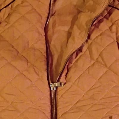 Love Tree Quilted Peach Vest Women’s Small Full Zip Pockets Diamond Pattern - Thumbnail 3