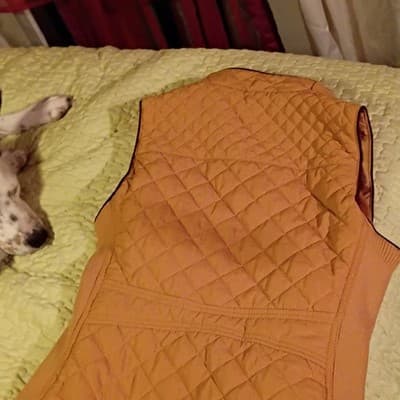 Love Tree Quilted Peach Vest Women’s Small Full Zip Pockets Diamond Pattern - Thumbnail 9