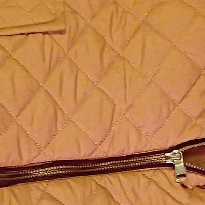 Love Tree Quilted Peach Vest Women’s Small Full Zip Pockets Diamond Pattern - Thumbnail 4