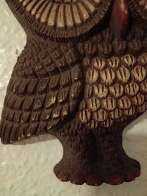 MCM Retro 1970s Molded Foam Owl Wall Decor Big Eye Kitschy Bird - Thumbnail 2