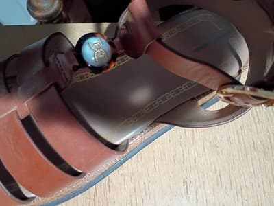 Sam Edelmon Wedged 3 Inch Ankle Strap Sandle With Gold Hardware - Thumbnail 10