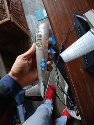 Vintage P-51 Mustang WWII Fighter Plane Push Button Landline Novelty Telephone - Thumbnail 16