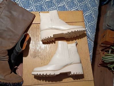 DOLCE VITA HUEY H2O OFF WHITE LEATHER ANKLE BOOT WOMEN'S US 11 HOT MUST HAVE - Thumbnail 4