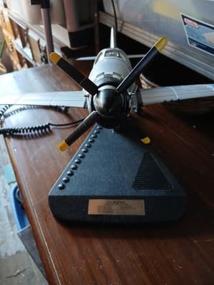 Vintage P-51 Mustang WWII Fighter Plane Push Button Landline Novelty Telephone - Thumbnail 3