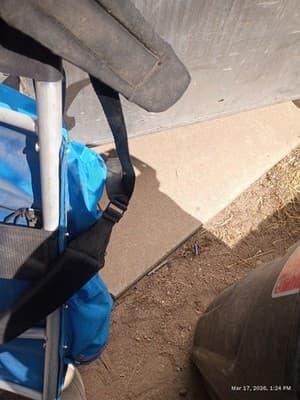 Blue Hiking Backpack External Aluminum Frame Hip Belt 3 Pockets Nylon Leather - Thumbnail 2