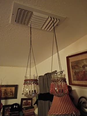 Glass Tea Light Candle Hanging Holders Ruby Red Beaded And White Beaded 1wt 1red