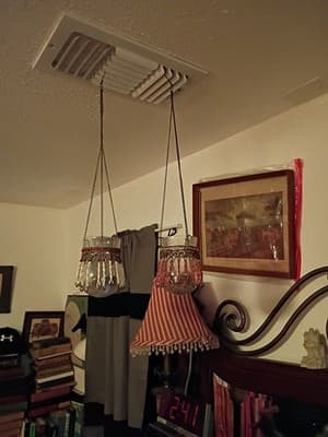 Glass Tea Light Candle Hanging Holders Ruby Red Beaded And White Beaded 1wt 1red - Thumbnail 5