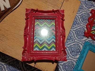 Kirkland Home 5x7 Picture Frame Set Of Two Blue And Red Plastic Vintage Style - Thumbnail 2