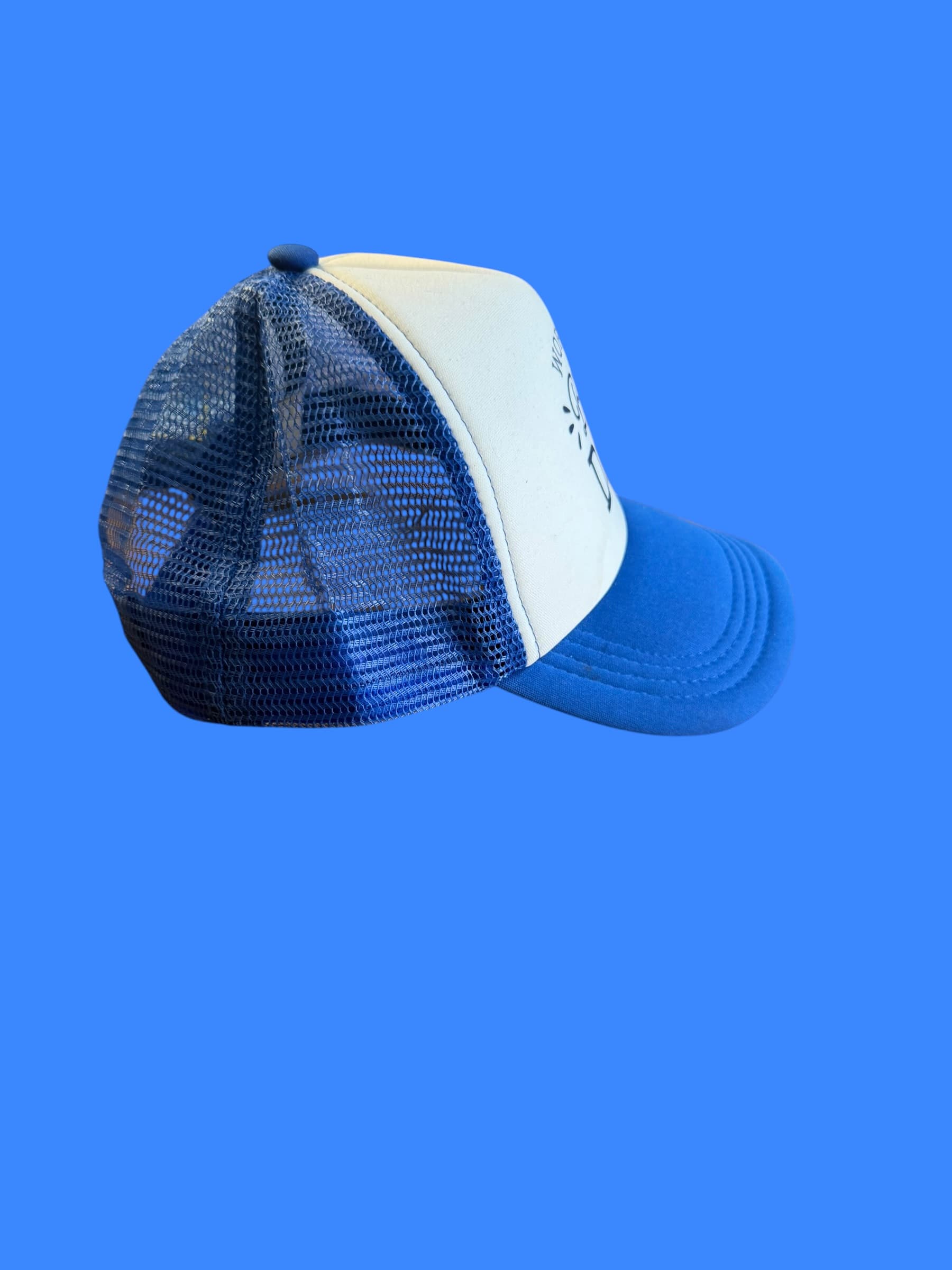World's Best Dad Trucker Hat Blue White Mesh Snapback Father's Day Gift Cap - Thumbnail 4