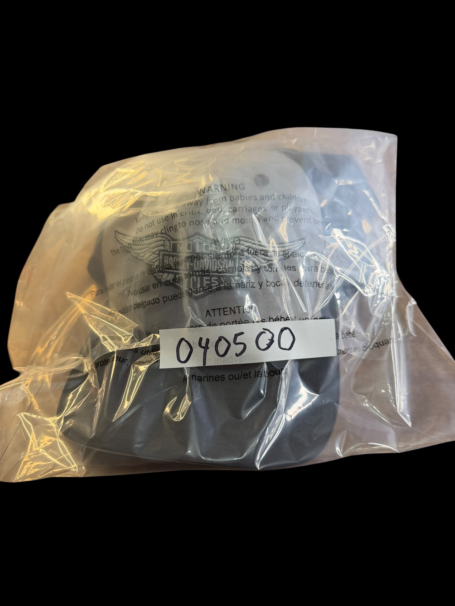 Harley-Davidson New Era 39THIRTY Winged Logo Flex Fit Hat Gray Black L/XL Used - Thumbnail 9