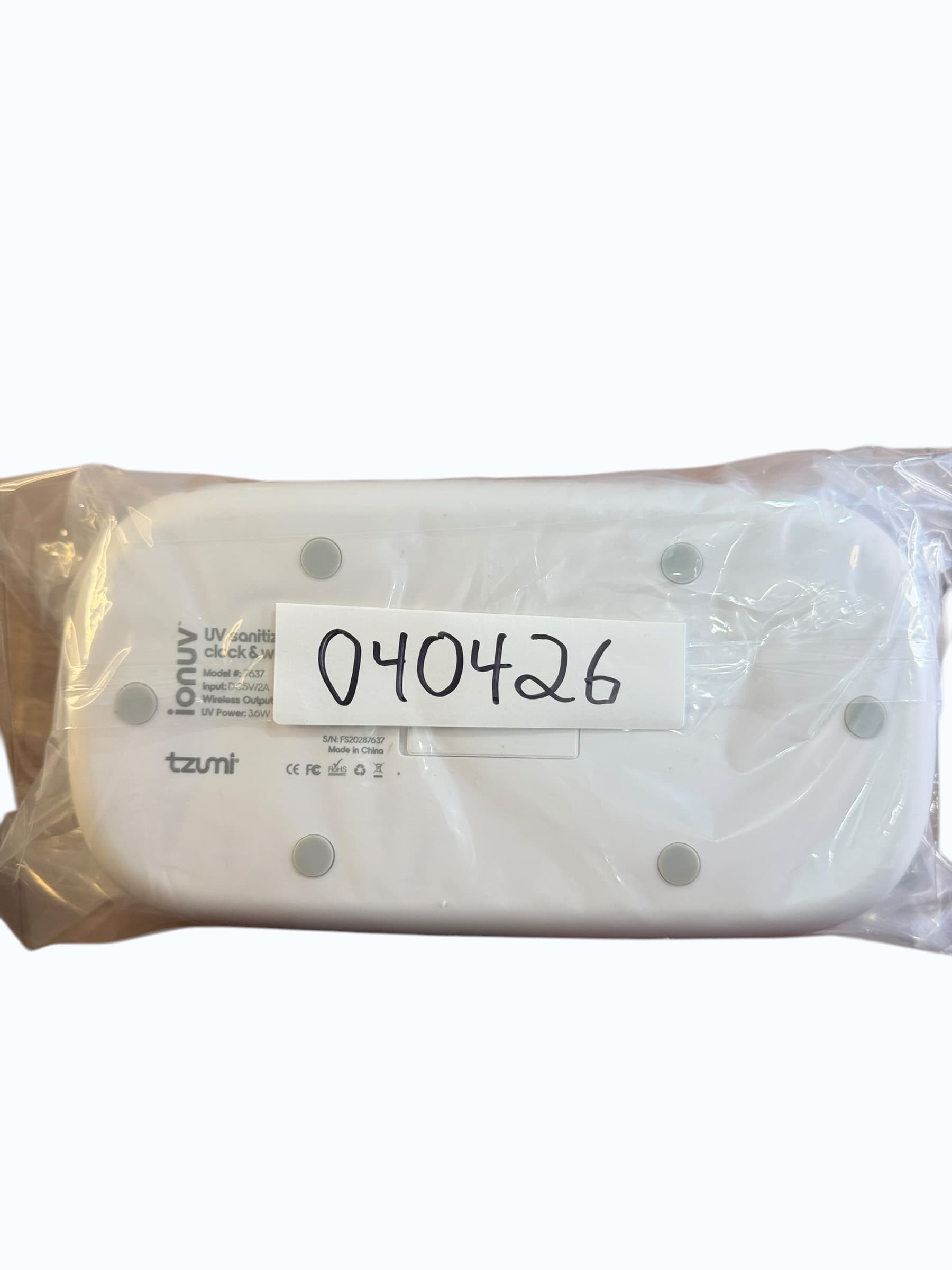 Tzumi ionUV UV Sanitizer Clock Wireless Qi Charger Model 7637 White Used - Thumbnail 6