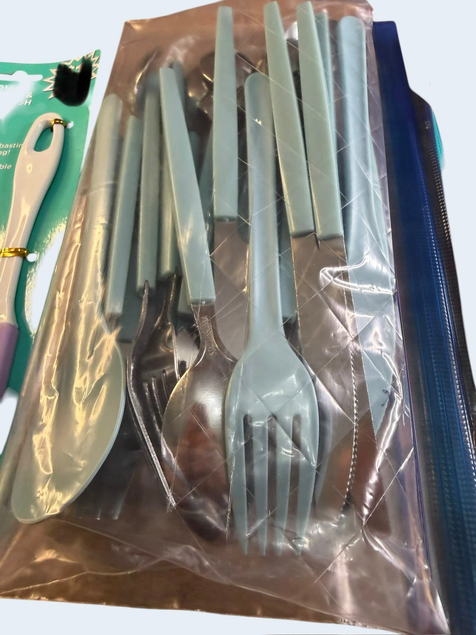 Silicone Spatula Brush Sets + Stainless Travel Flatware Cutlery Kitchen Lot - Thumbnail 2