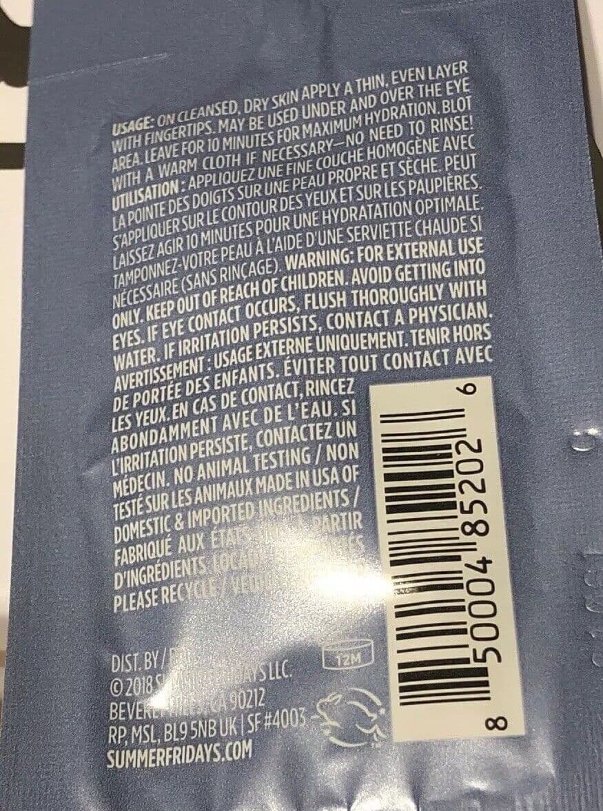 SUMMER FRIDAYS JET LAG MASK Sample 3g 0.1oz Each Single Use Packette - Thumbnail 2