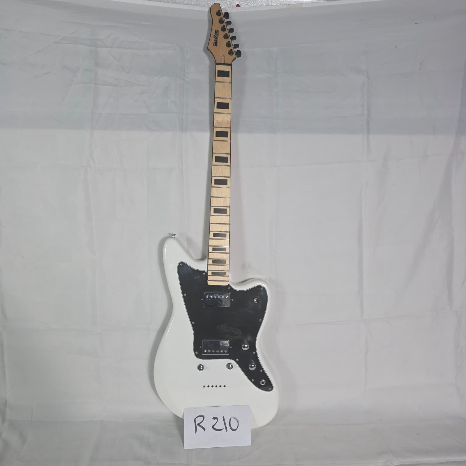 SubZero Rogue VI Baritone Electric Guitar Polar White HH Humbuckers 30" Scale - Thumbnail 3