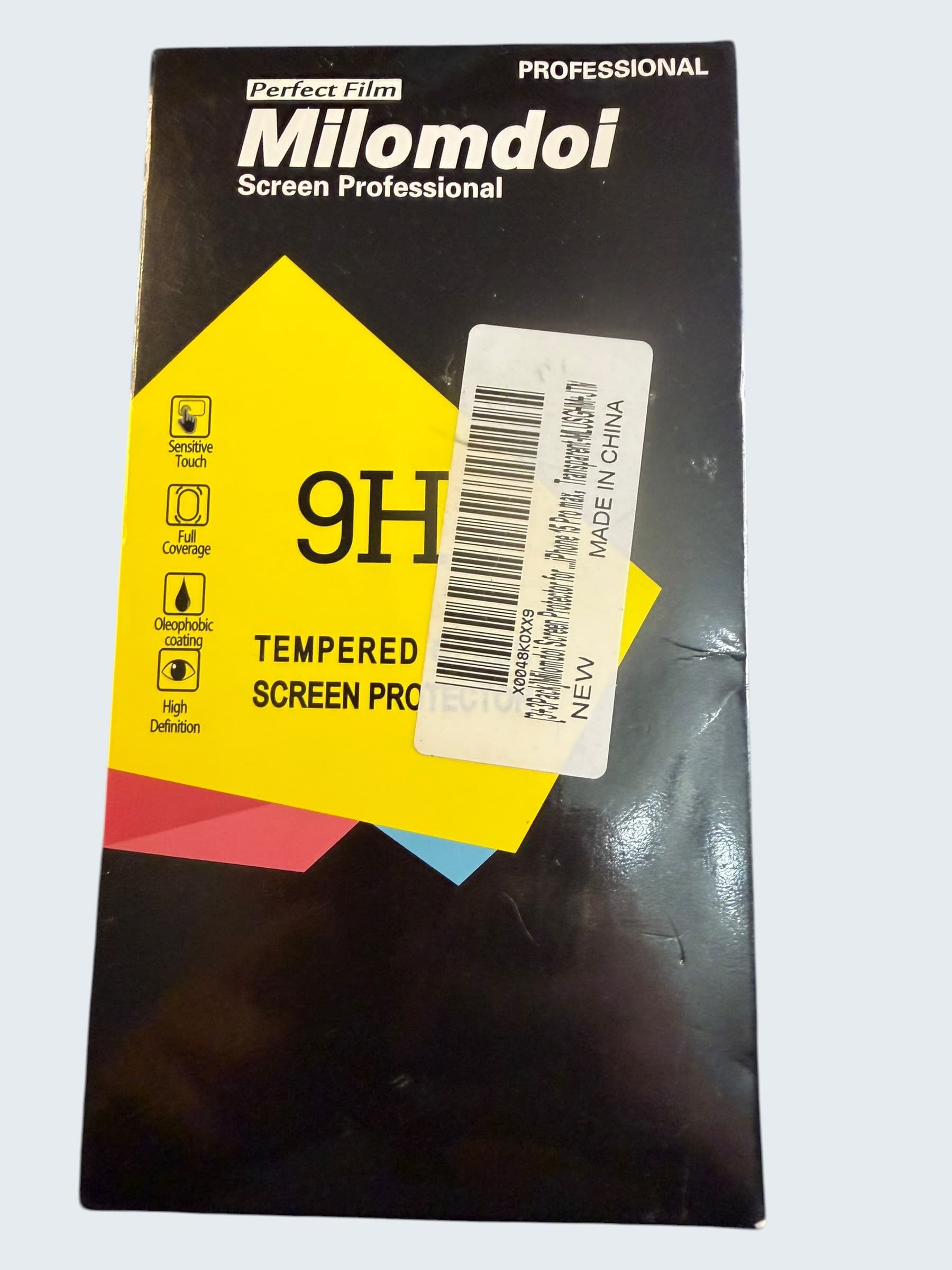 Milomdoi 3+3 Pack iPhone 15 Pro Max 9H Tempered Glass Screen Protector New - Image 1