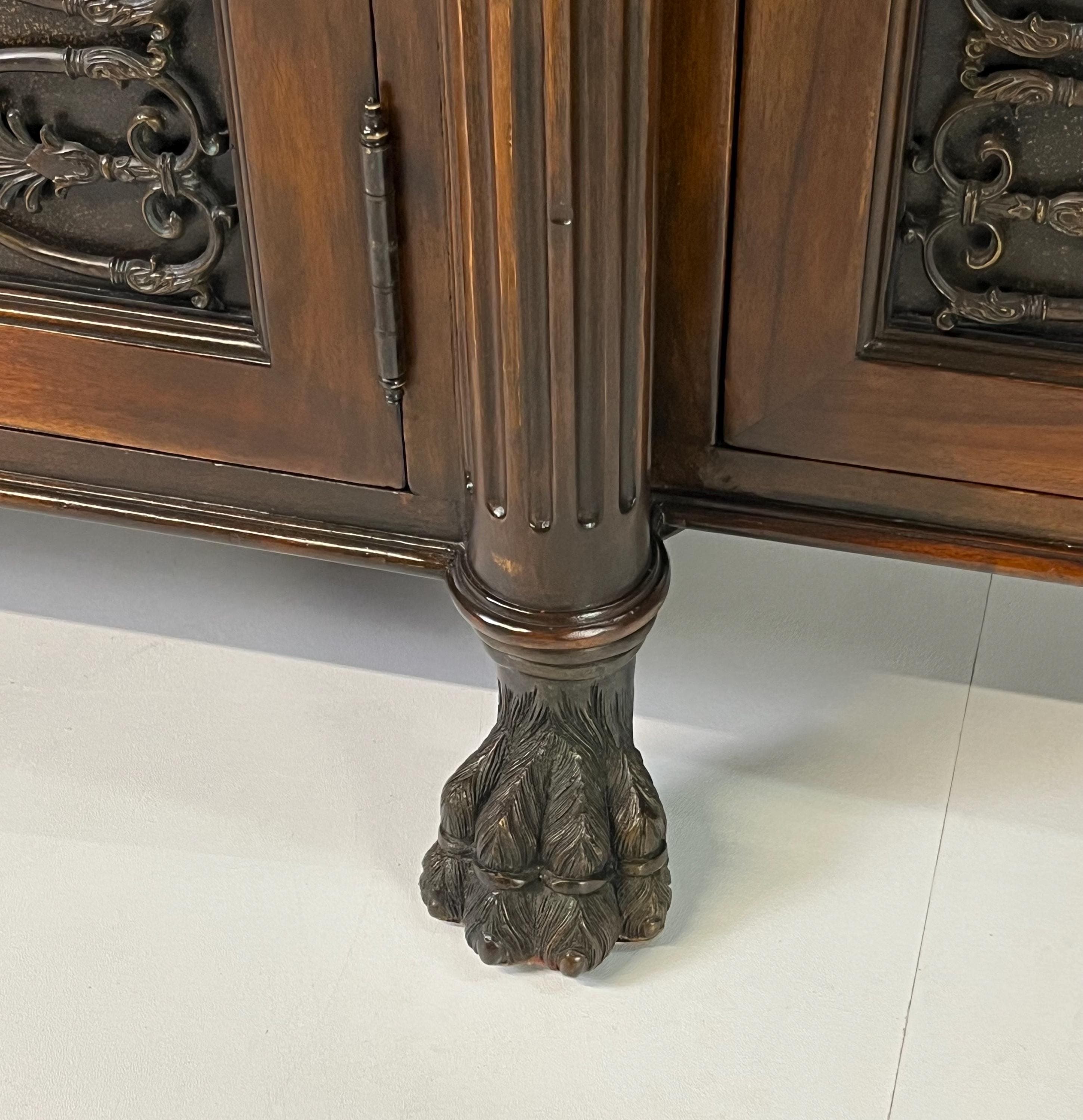 Theodore Alexander Attributed Regency Revival Leather-Top Sideboard With Gallery - Thumbnail 8