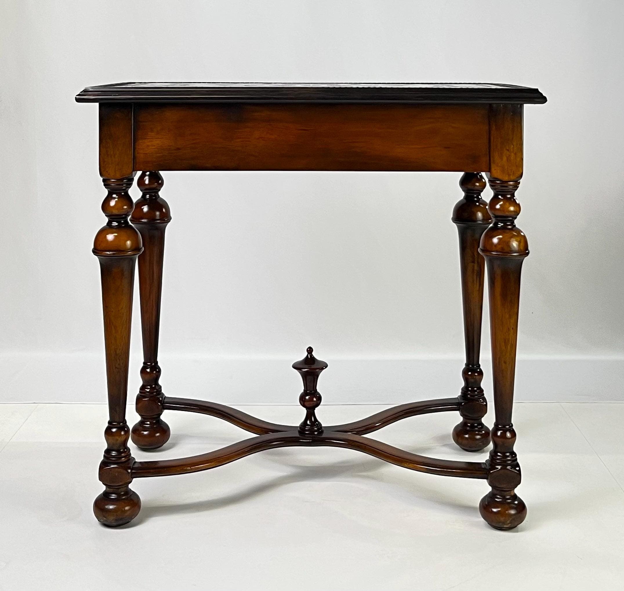 Theodore Alexander Attributed "William and Mary Armoury Table" With Engraved Brass Panels - Thumbnail 7