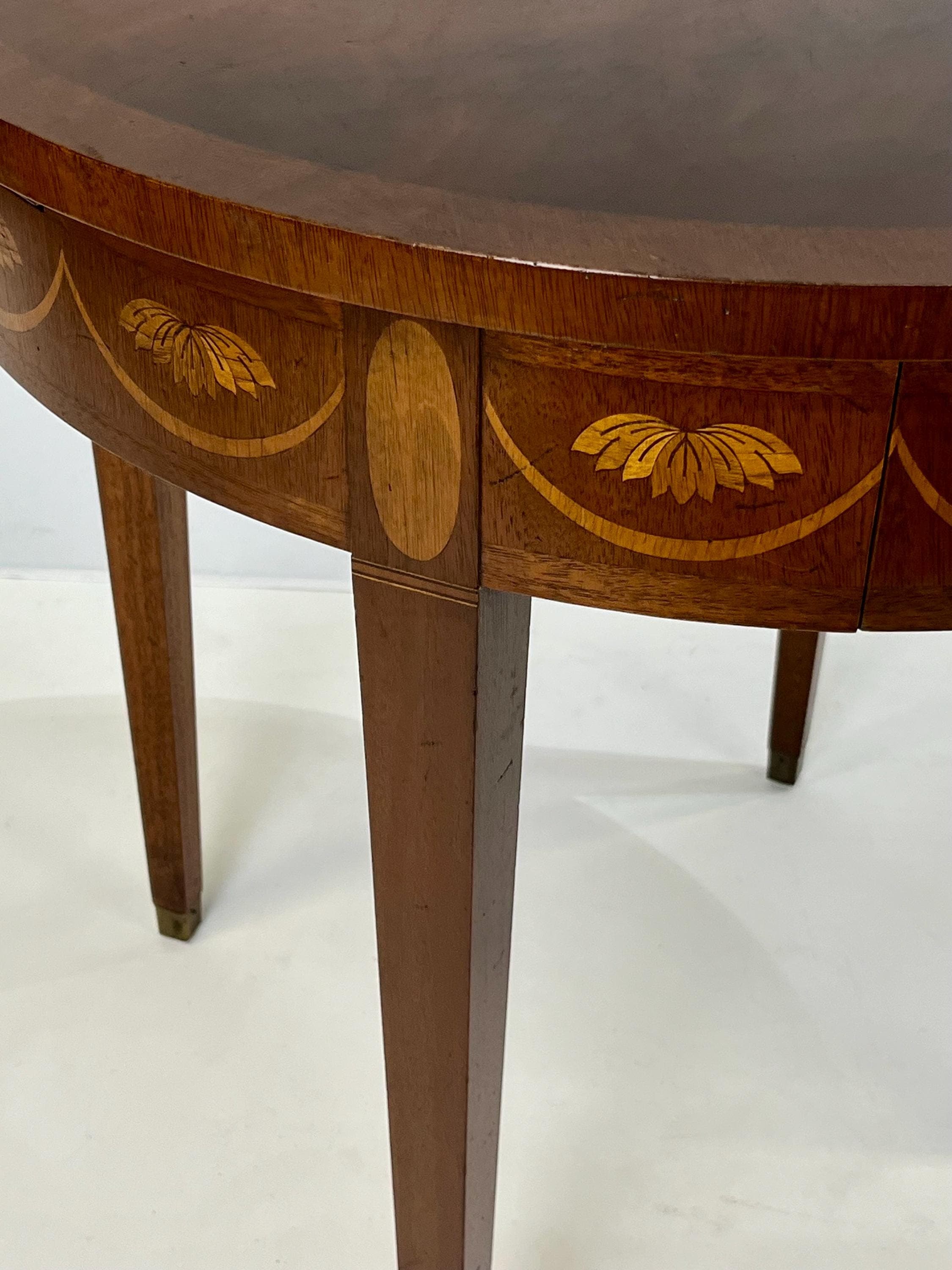 Baker Furniture Federal Style Mahogany Drum Table With Candle Slides - Thumbnail 7