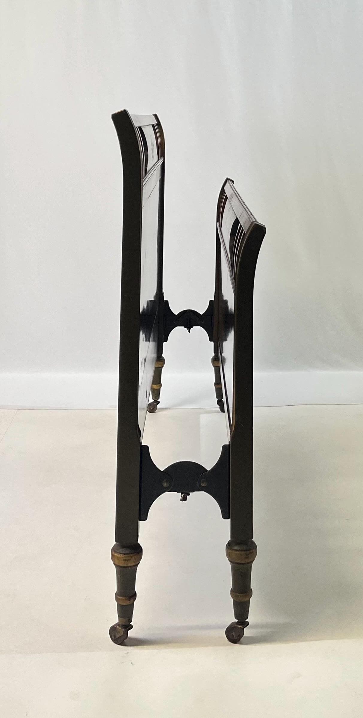 Neoclassical Sligh Furniture Walnut Burl & Hand-Painted Full Bed - Thumbnail 6