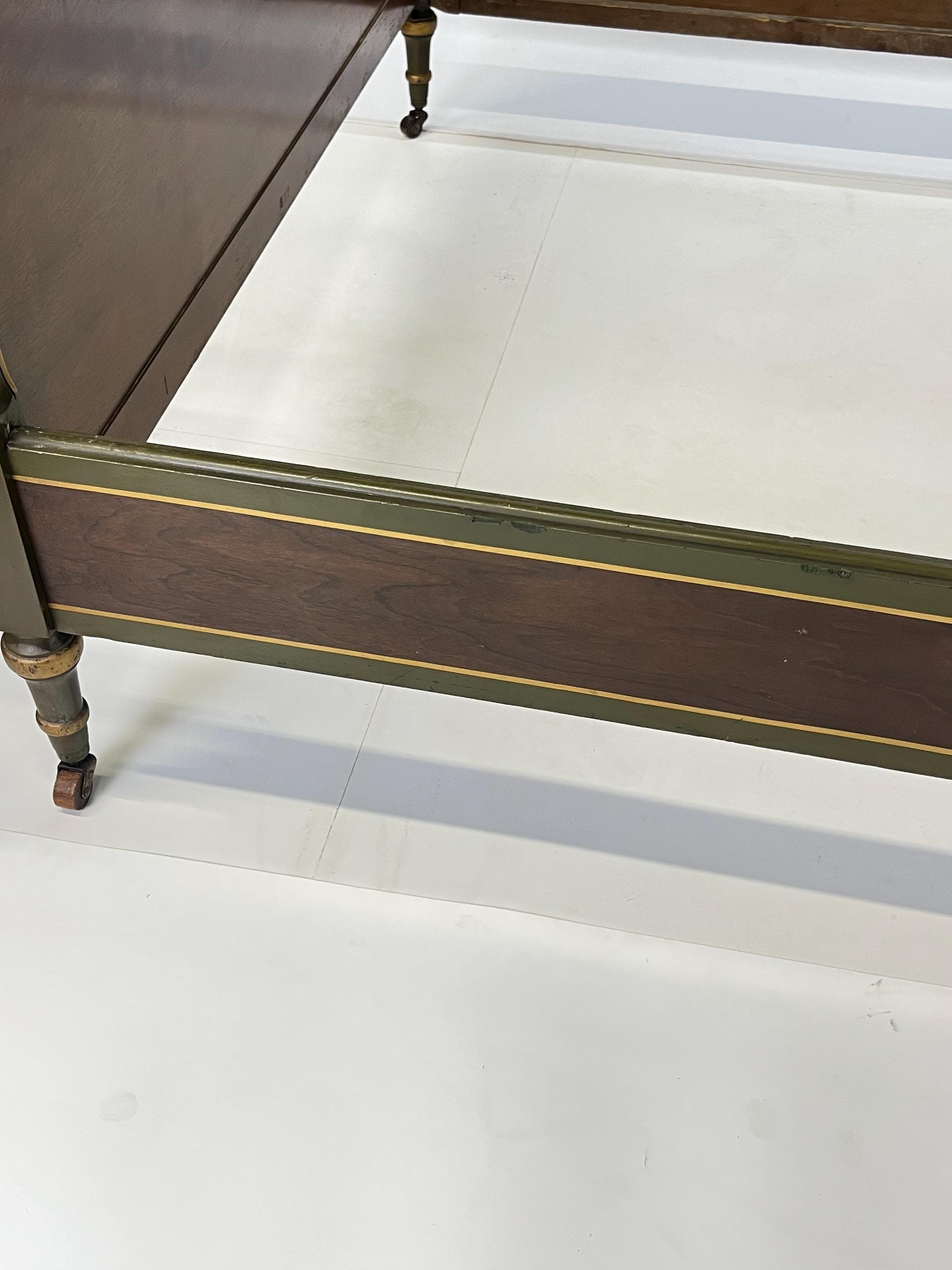 Neoclassical Sligh Furniture Walnut Burl & Hand-Painted Full Bed - Thumbnail 17