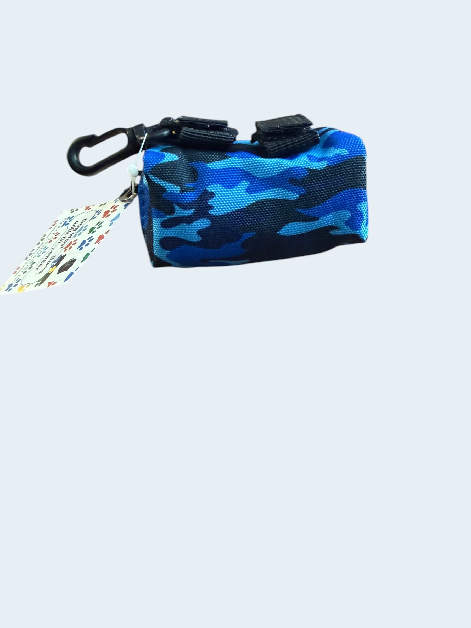 Dog Waste Bag Dispenser Pouch Blue Camo w/ Carabiner Clip 30 Bags Included NWT - Image 1