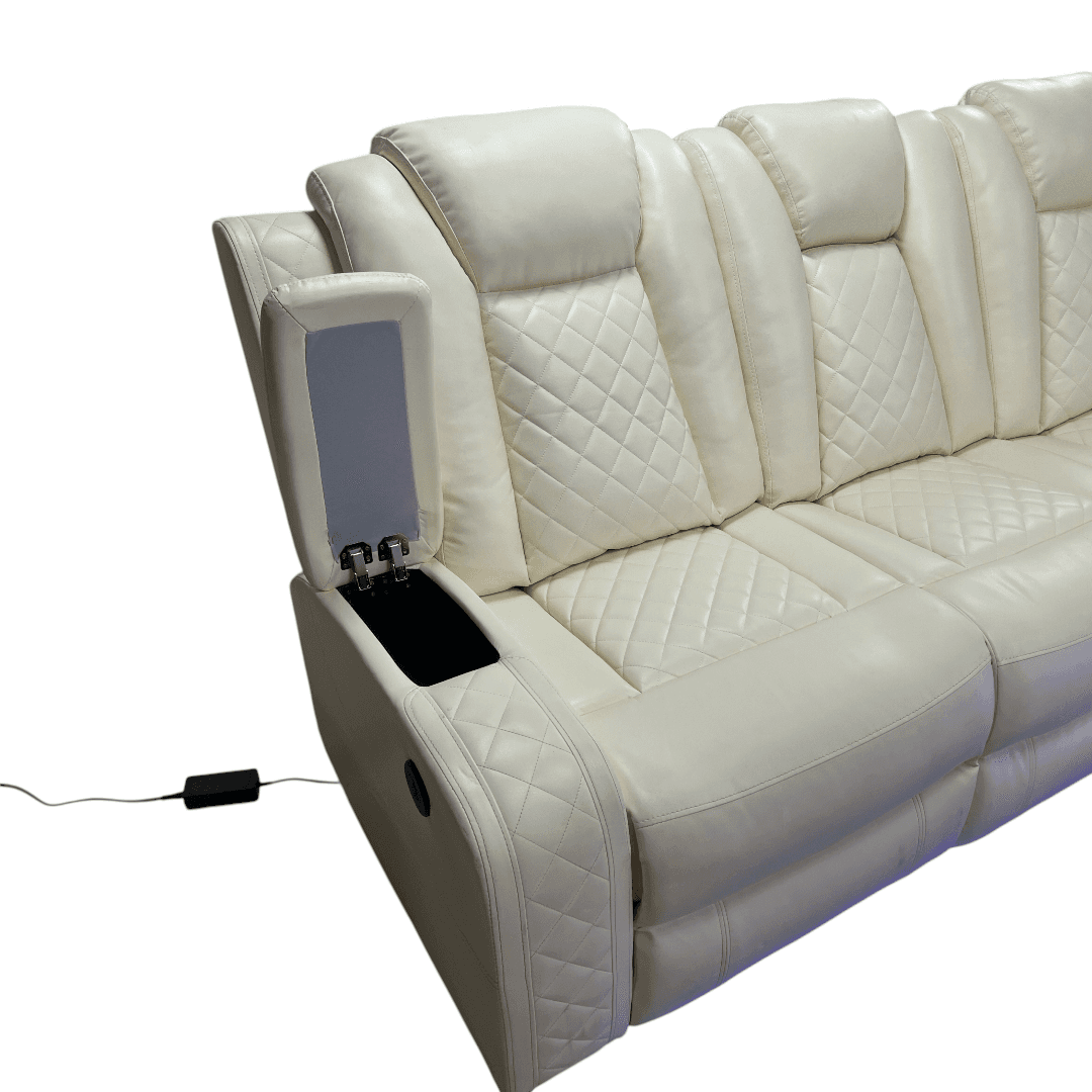 Ivy Bronx 3 - Piece Vegan Leather Power Reclining Sectional Sofa Set with LED Lights and Wireless Charging Station - Thumbnail 26