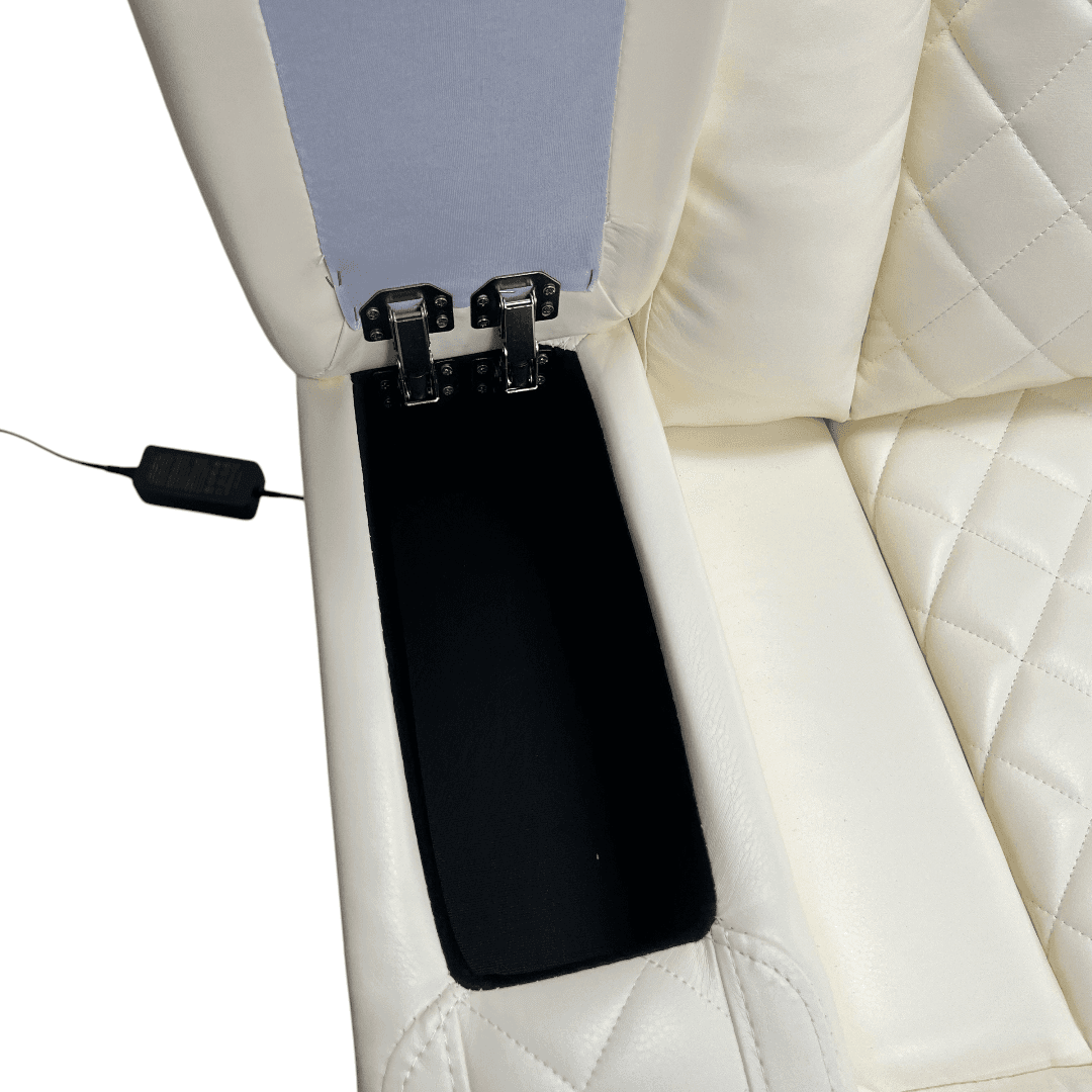 Ivy Bronx 3 - Piece Vegan Leather Power Reclining Sectional Sofa Set with LED Lights and Wireless Charging Station - Thumbnail 27