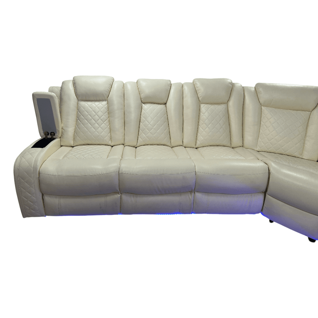 Ivy Bronx 3 - Piece Vegan Leather Power Reclining Sectional Sofa Set with LED Lights and Wireless Charging Station - Thumbnail 30