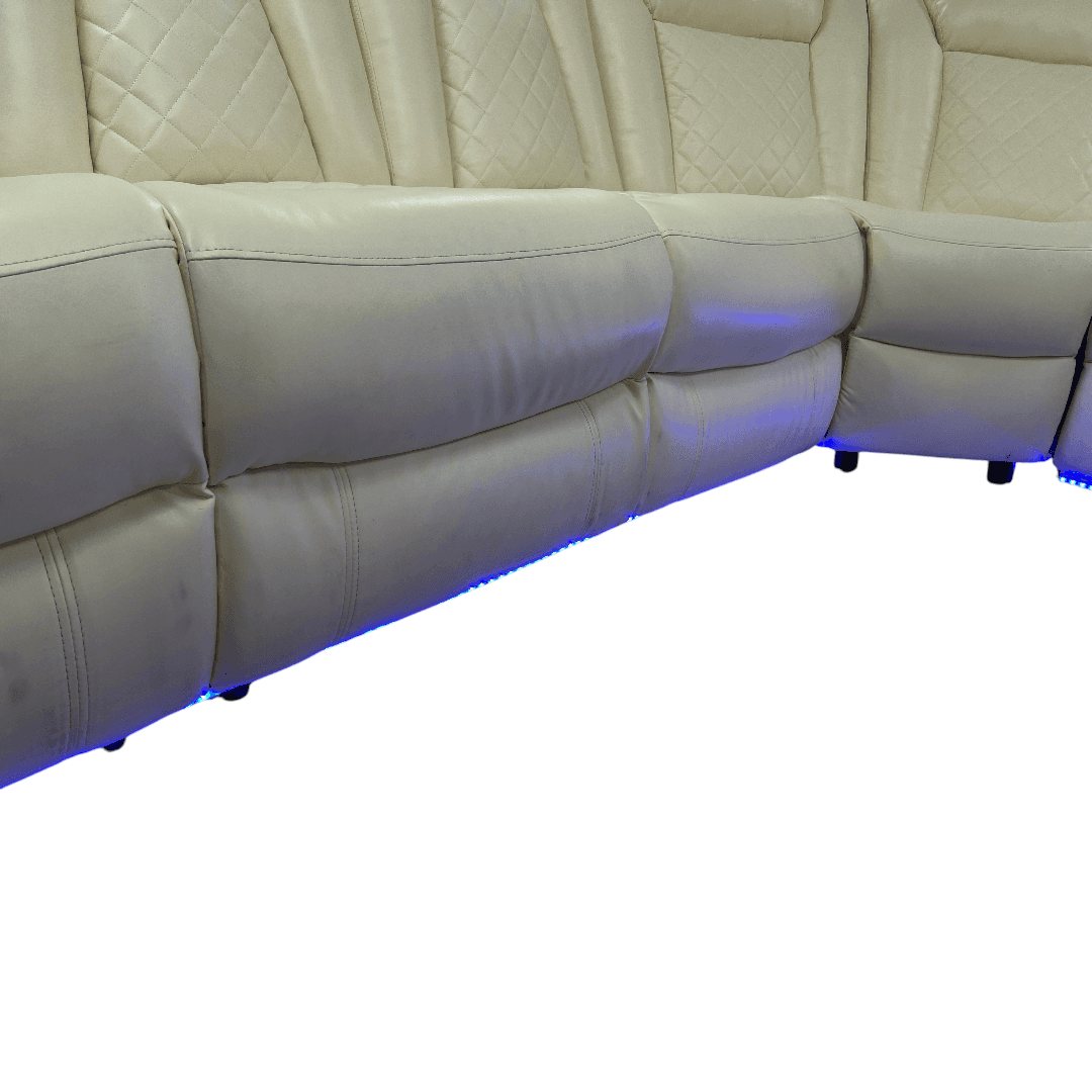 Ivy Bronx 3 - Piece Vegan Leather Power Reclining Sectional Sofa Set with LED Lights and Wireless Charging Station - Thumbnail 32