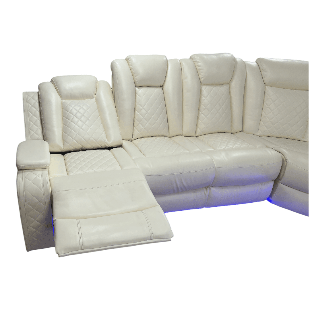 Ivy Bronx 3 - Piece Vegan Leather Power Reclining Sectional Sofa Set with LED Lights and Wireless Charging Station - Thumbnail 39