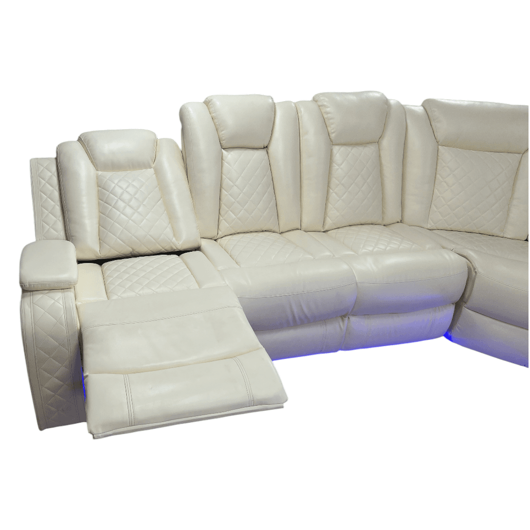 Ivy Bronx 3 - Piece Vegan Leather Power Reclining Sectional Sofa Set with LED Lights and Wireless Charging Station - Thumbnail 40