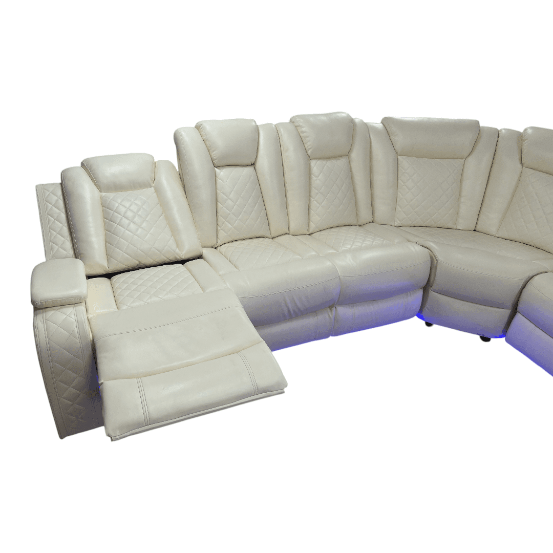 Ivy Bronx 3 - Piece Vegan Leather Power Reclining Sectional Sofa Set with LED Lights and Wireless Charging Station - Thumbnail 41