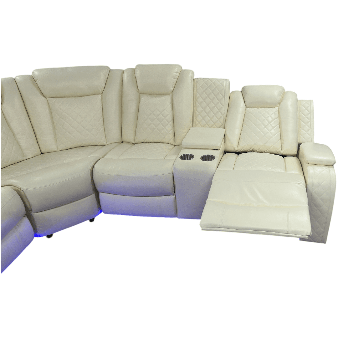 Ivy Bronx 3 - Piece Vegan Leather Power Reclining Sectional Sofa Set with LED Lights and Wireless Charging Station - Thumbnail 43