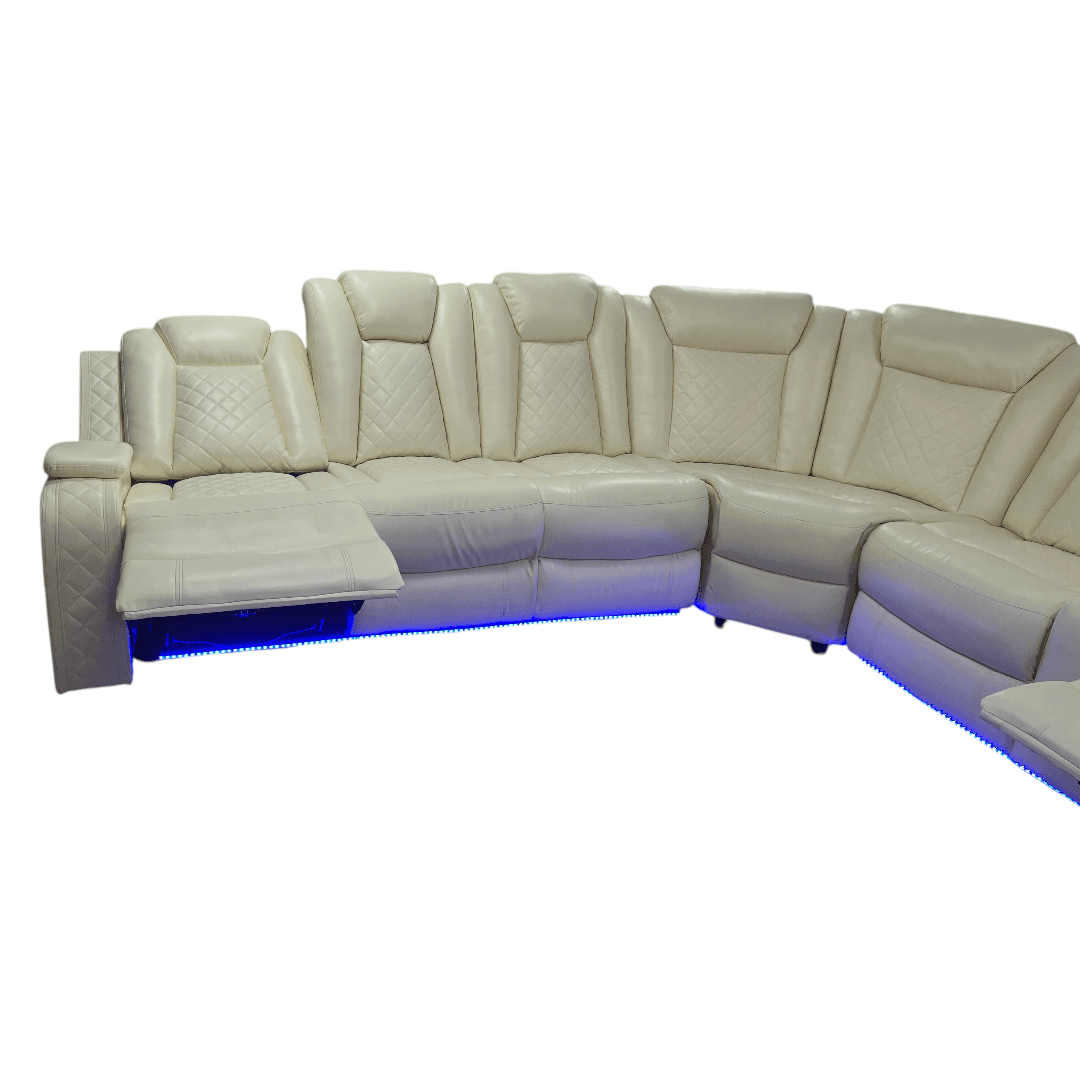 Ivy Bronx 3 - Piece Vegan Leather Power Reclining Sectional Sofa Set with LED Lights and Wireless Charging Station - Thumbnail 47