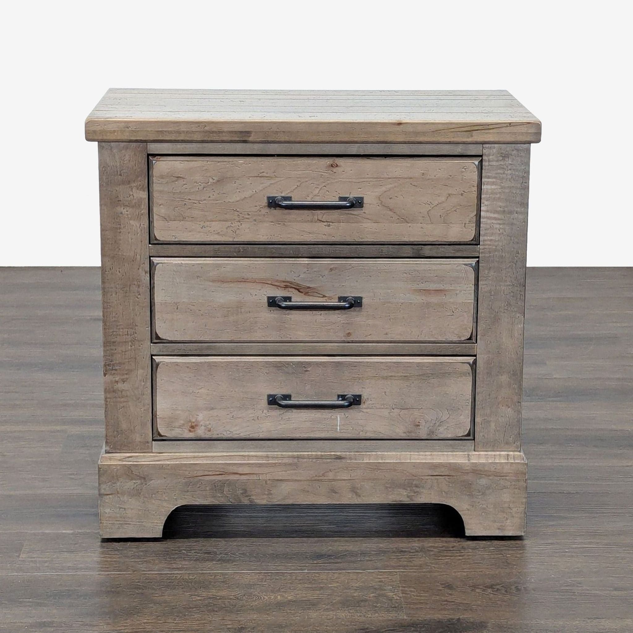 Vaughan Bassett Cool Rustic Clear Maple Three Drawer Nightstand - Image 1