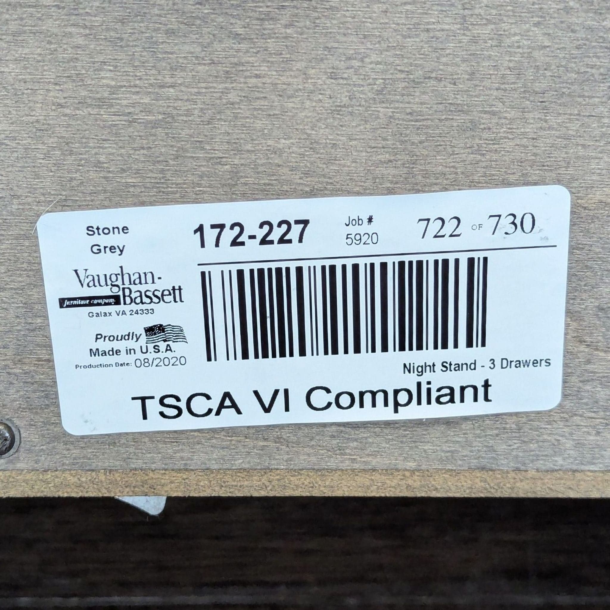 Vaughan Bassett Cool Rustic Clear Maple Three Drawer Nightstand - Thumbnail 9