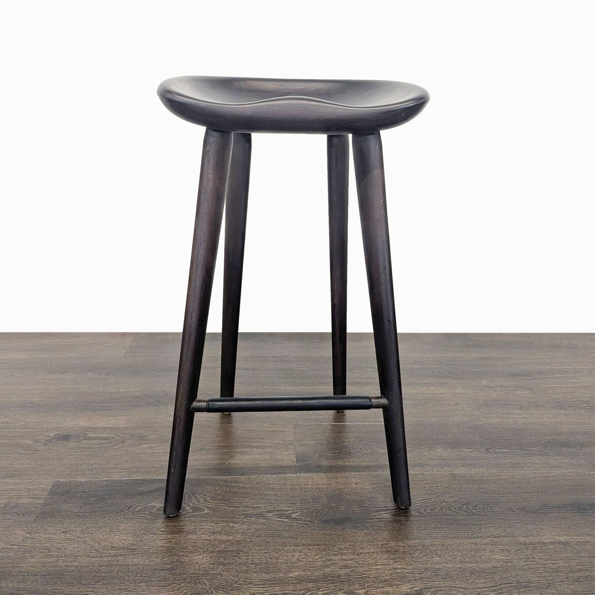 Set of Four Wood Saddle Stools - Thumbnail 7