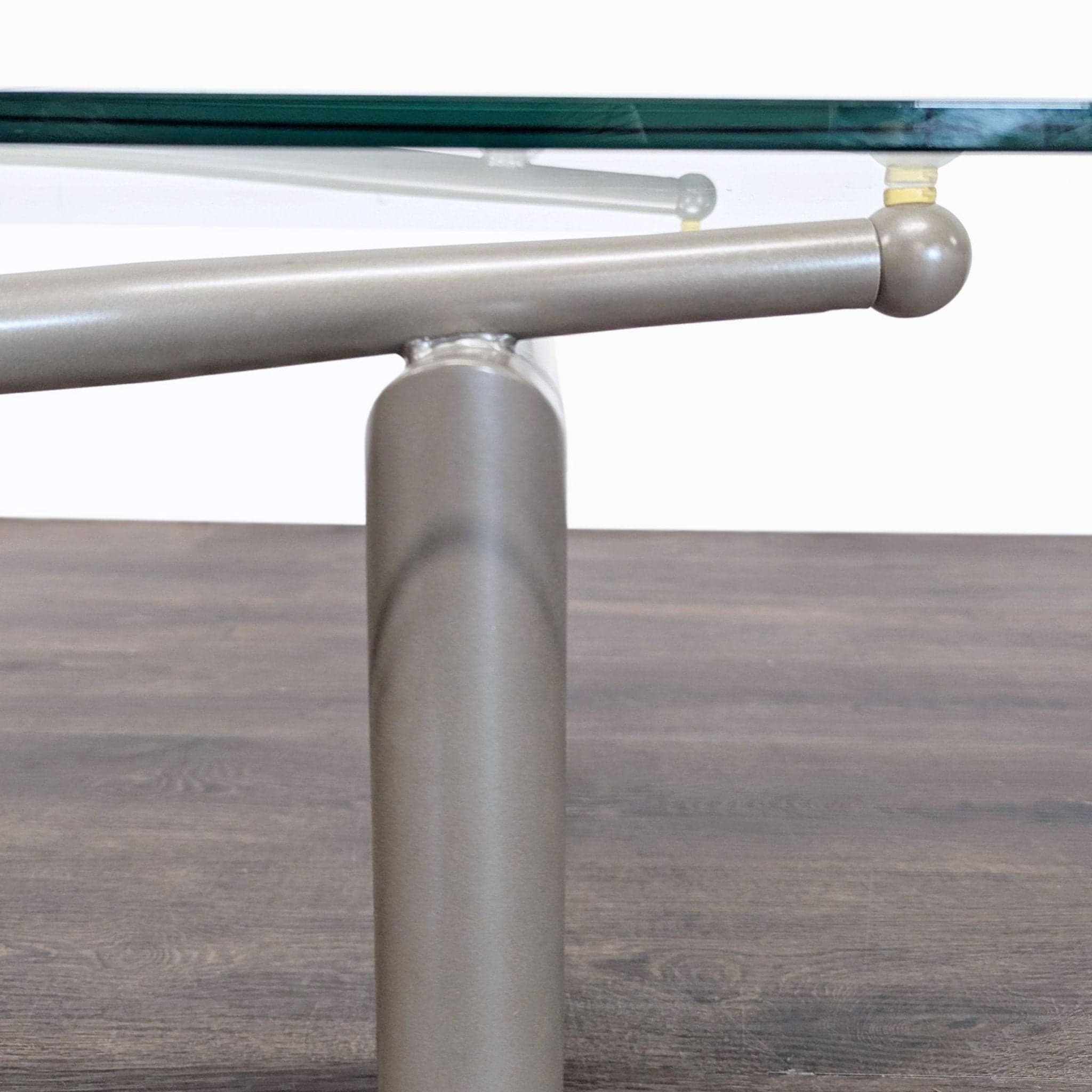 Glass Top Coffee Table on Metal Base - Thumbnail 5